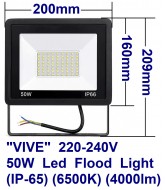 Vive 1525 50W Led Flood Light Fitting